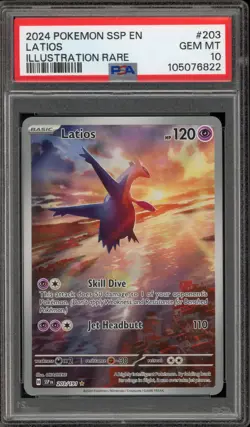 Pokemon Latios Surging Sparks Illustration Rare #203 PSA 10 Gem Mint - Image 1