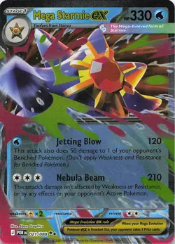 Mega Starmie ex 021/088 Double Rare Perfect Order Pokemon Holo Near Mint - Image 1