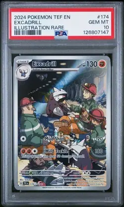 Pokemon Excadrill Temporal Forces Illustration Rare #174 PSA 10 Gem Mint - Image 1
