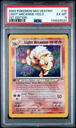 2002 POKEMON NEO DESTINY 1ST EDITION #12 LIGHT ARCANINE-HOLO PSA 6 - Image 1