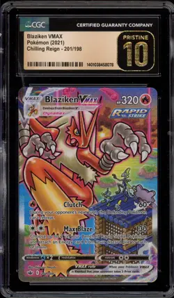 Pokemon Blaziken VMAX Chilling Reign Full Alt Art #201 CGC 10 Pristine - Image 1