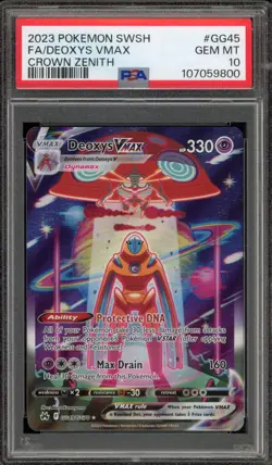 Pokemon Deoxys VMAX Crown Zenith Galarian Gallery Full Art #GG45 PSA 10 Gem Mint - Image 1