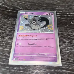 2024 Pokemon Paldean Fates Mimikyu 160/091 Baby Shiny Vault Holo Rare PAF - Image 1