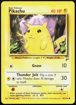 PIKACHU 87/130 COMMON BASE SET 2 POKEMON LP - Image 1