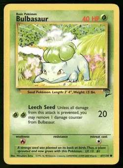 Bulbasaur 67/130 Common Base Set 2 Pokemon Heavily Played - Image 1