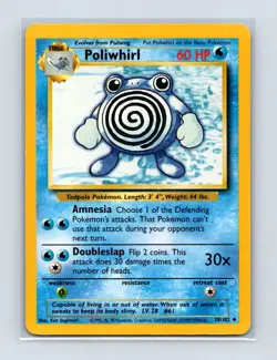 Poliwhirl 38/102 Uncommon Base Set Unlimited Pokemon Lightly Played - Image 1