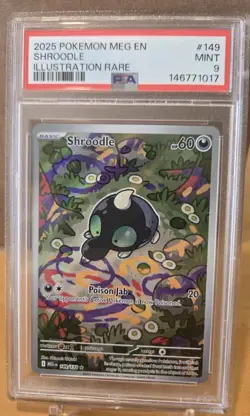2025 POKEMON MEG EN-MEGA EVOLUTION 149 SHROODLE ILLUSTRATION RARE PSA 9 - Image 1