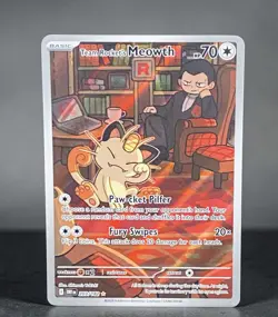 Pokemon Team Rockets Meowth #203/182: SV Destined Rivals (Read Description) 🔥 - Image 1