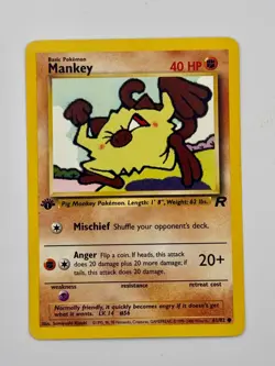 🇨🇦 Mankey 61/82 Team Rocket Pokemon TCG NM First Edition - Image 1