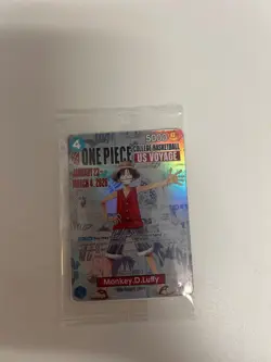 One Piece TCG Monkey D. Luffy College Basketball US Voyage Promo #37 /5000 NM - Image 1