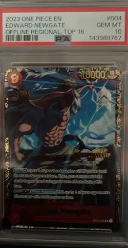 2023 OnePiece Edward Newgate OP02-004 Offline Regional Top 16 PSA 10 GEM MT Rare - Image 1