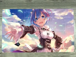 YGOmat Playmat Re:Zero CCG TCG Mat Rem Anime Girl Trading Card Game Play Mat - Image 1