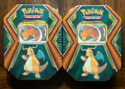 2 Sealed Pokemon TCG Dragonite Tins - 10 Mini 3 Card Booster Packs In Each Tin. - Image 1