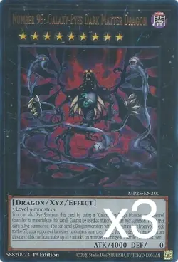 3X Yugioh Number 95: Galaxy-Eyes Dark Matter Dragon MP25-EN300 Ultra Rare NM - Image 1