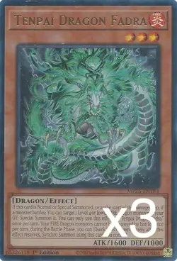 3X Yugioh Tenpai Dragon Fadra MP25-EN183 Ultra Rare 1st Edition NM - Image 1