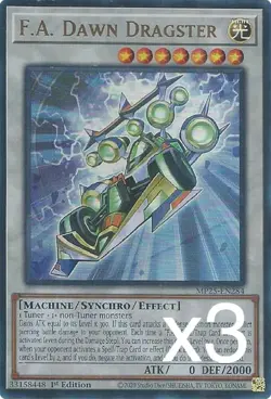 3X Yugioh F.A. Dawn Dragster MP25-EN284 Ultra Rare 1st Edition NM - Image 1