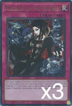 3X Yugioh Mischief of the Gnomes MP25-EN279 Ultra Rare 1st Edition NM - Image 1