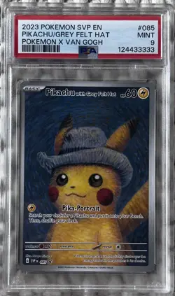 2023 Pokemon SVP EN Pokemon X Van Gogh #085 Pikachu With Grey Felt Hat PSA 9 - Image 1