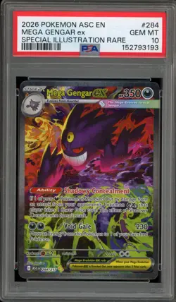 Pokemon Mega Gengar ex Ascended Heroes Special Illustration Rare #284 PSA 10 - Image 1