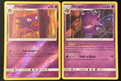 Pokemon TCG Crimson Invasion Gengar 38/111 Holo Haunter 37/111 Reverse Holo - Image 1