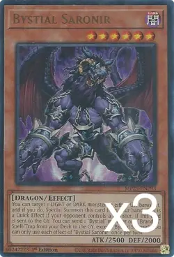 3X Yugioh Bystial Saronir MP25-EN208 Ultra Rare 1st Edition NM - Image 1