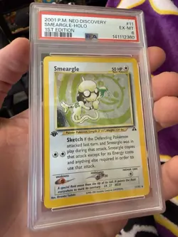 Smeargle 1st Edition 11/75 PSA 6 Neo Discovery Holo Pokemon - Image 1
