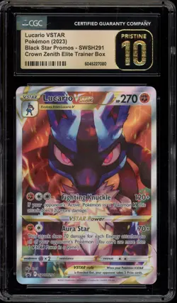 Pokemon Lucario VSTAR Crown Zenith ETB Full Art Promo SWSH291 CGC 10 Pristine - Image 1