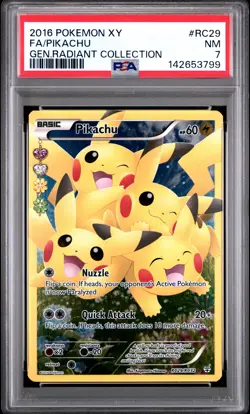 2016 POKEMON XY GENERATIONS RADIANT COLLECTION #RC29 FULL ART/PIKACHU PSA 7 - Image 1
