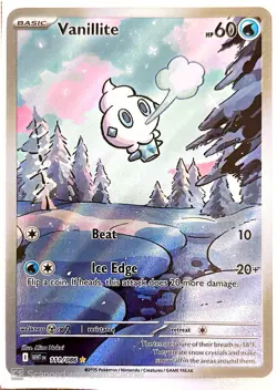 Vanillite 111/086 Sv: White Flare Holo Pokemon 2025 Illustration Rare NM - Image 2