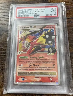 Pokemon TCG Blaziken Holo Rare Card LV.X Supreme Victors 142/147 PSA 9 - Image 1