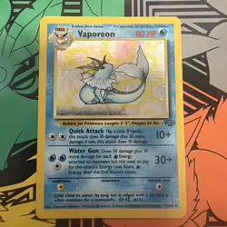 Pokemon Pokemon TCG Vaporeon 12/64 Jungle Holo Rare Vintage English Card A - Image 1