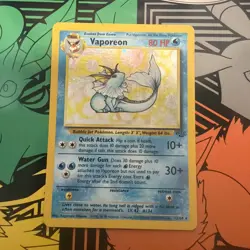Pokemon Pokemon TCG Vaporeon 12/64 Jungle Holo Rare Vintage English Card B - Image 1