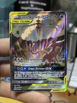 Espeon & Deoxys GX SM240 Black Star Promo 2020 Tag Team Rare Pokemon Card TCG - Image 3