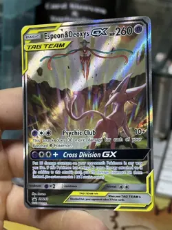 Espeon & Deoxys GX SM240 Black Star Promo 2020 Tag Team Rare Pokemon Card TCG - Image 4