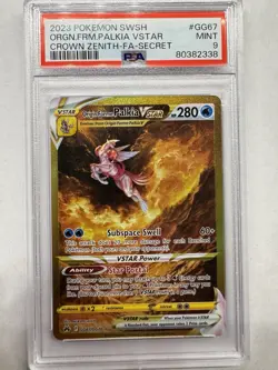 Pokemon TCG Holo Ultra Rare Origin Forme Palkia VSTAR Crown Zenith GG67 Psa 9 - Image 1