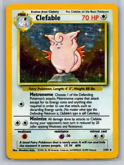 Pokemon TCG Clefable Jungle No Symbol Misprint 1/64 Holo Rare - Image 1