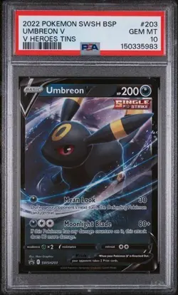 2022 Pokemon Umbreon V #SWSH203 PSA 10 GEM MT Black Star Promo - Image 1