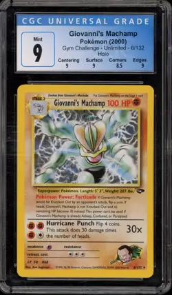 Pokemon Giovanni's Machamp Gym Challenge Unlimited Holo Rare #6 CGC 9 Mint - Image 1