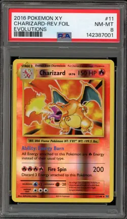 Pokemon Charizard XY Evolutions Reverse Holo Rare #11 PSA 8 - Image 1