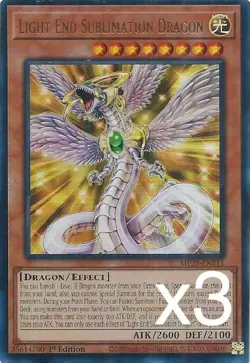 3X Yugioh Light End Sublimation Dragon MP25-EN211 Ultra Rare 1st Edition NM - Image 1