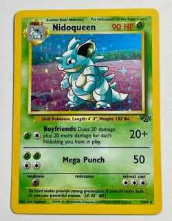 Pokemon Nidoqueen TCG Jungle Holo Card 7/64 Unlimited Rare - Image 1