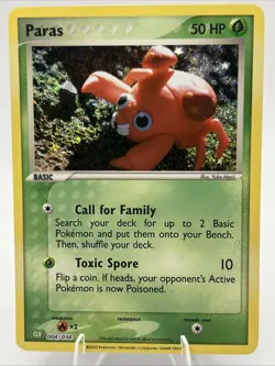 Paras 004/034 CLV Trading Card Game NM Condition, Classic Holo Pokemon - Image 1