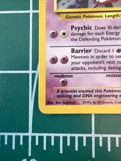 Pokemon Mewtwo TCG Base Set 10/102 Holo Rare Wizards 1999 60 HP English - Image 4