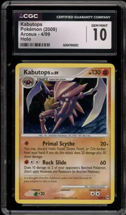 Pokemon Kabutops Platinum Arceus Holo Rare #4 CGC 10 Gem Mint - Image 1