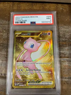 POKEMON 2023 Mew En 151 Hyper Rare MEW EX #205 PSA 9 Mint RARE - Image 1
