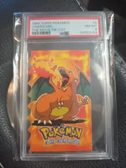 1999 Topps Pokemon DIE CUT CHARIZARD The Movie #6 PSA NM Mint - Image 1