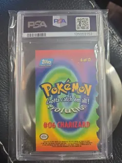 1999 Topps Pokemon DIE CUT CHARIZARD The Movie #6 PSA NM Mint - Image 2