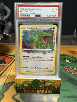 PSA 9 RAYQUAZA 138 VIVID VOLTAGE AMAZING RARE SWORD & SHIELD POKEMON MINT - Image 1