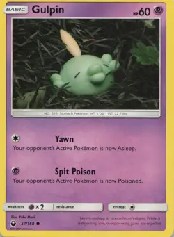 Gulpin 57/168 Common Celestial Storm Pokemon Near Mint - Image 1