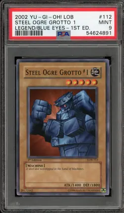Yu-Gi-Oh! Steel Ogre Grotto #1 Legend of Blue Eyes 1st Edition LOB-112 PSA 9 - Image 1